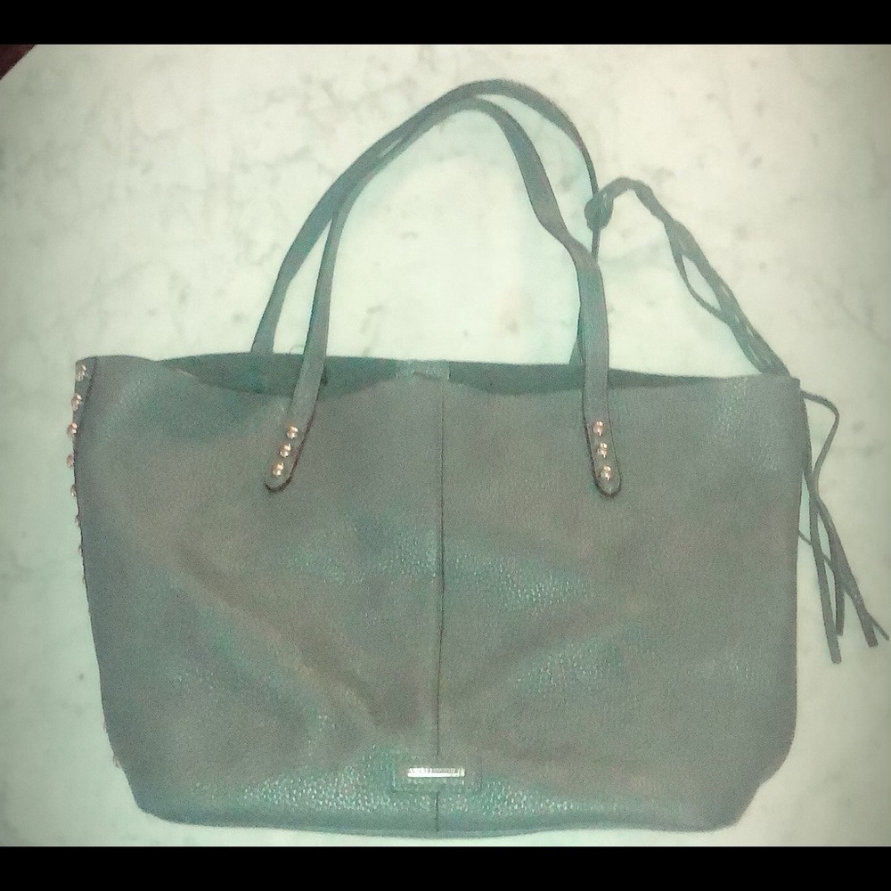 Rebecca Minkoff unlined studded grey tote